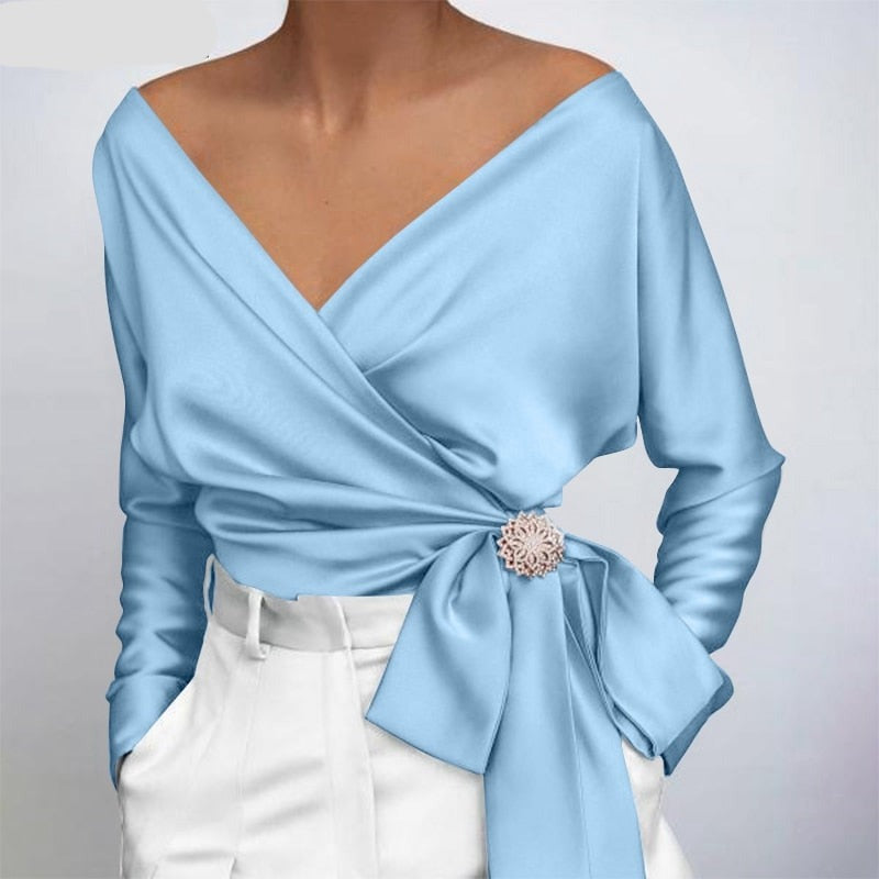 Damen Seidenbluse Elegante Bluse