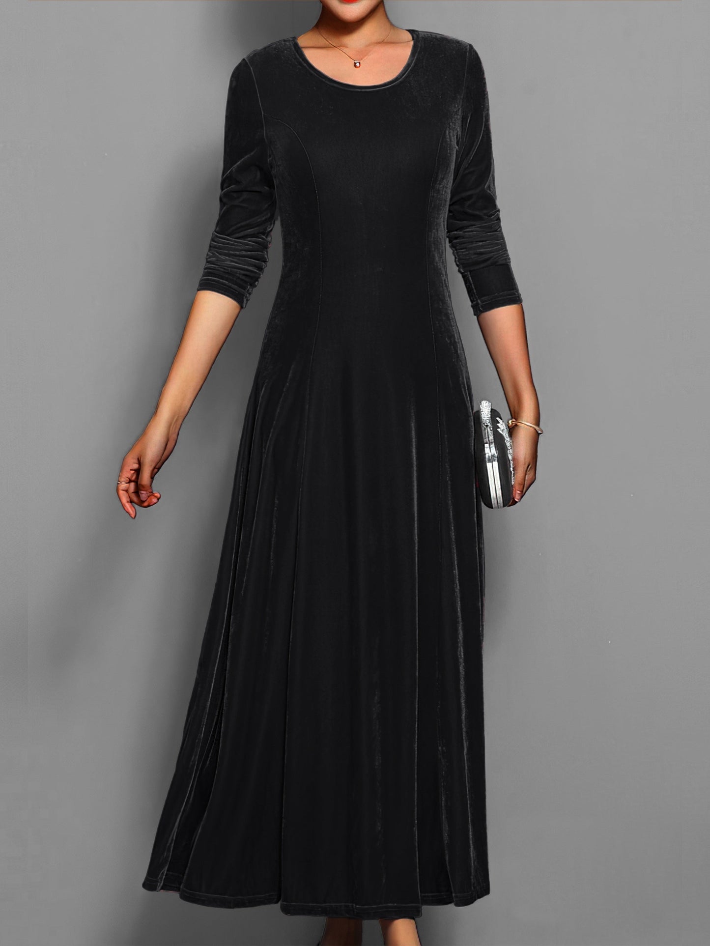 Damen Abendkleid Lang Slim Fit Elegantes Kleid