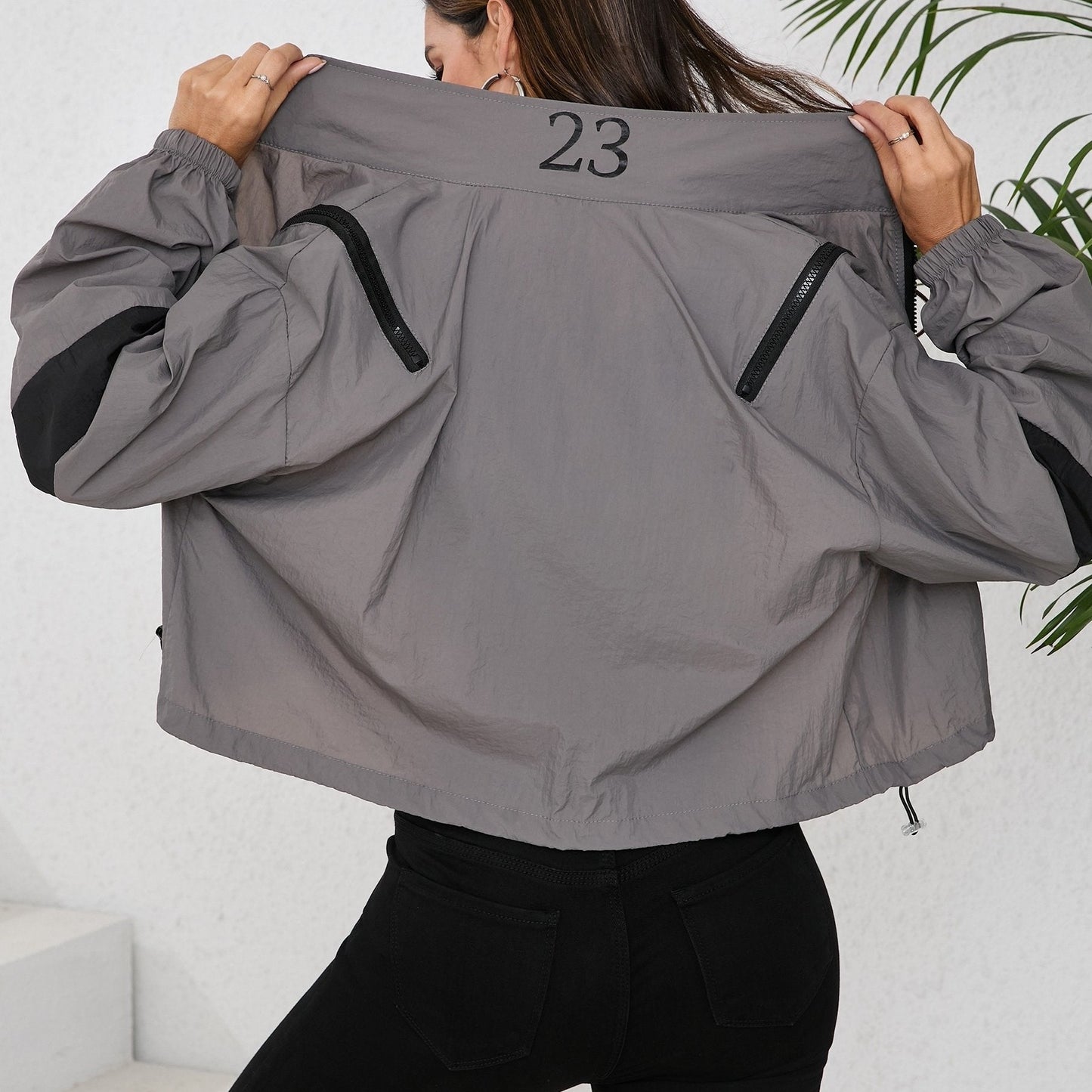 Wasserabweisende Damenwindbreakerjacke Sportlich