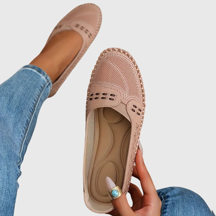 Damen Loafer Lässig Perforiert Bequem