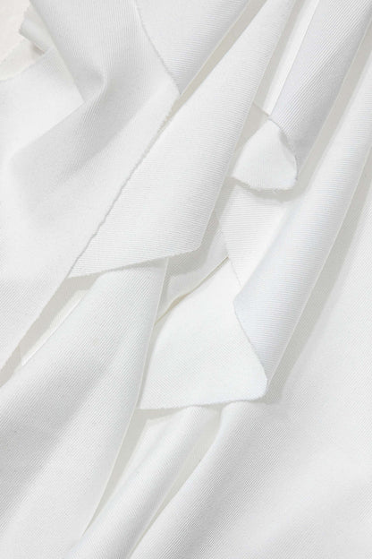 Damen Maxikleid Volant Rüschen Eleganz