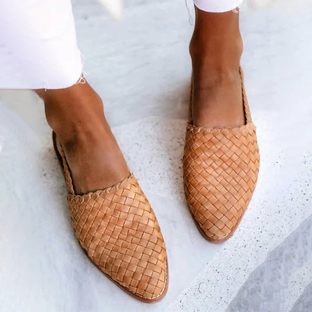 Braune Geflochtene Espadrille Damen Schuhe Sommer