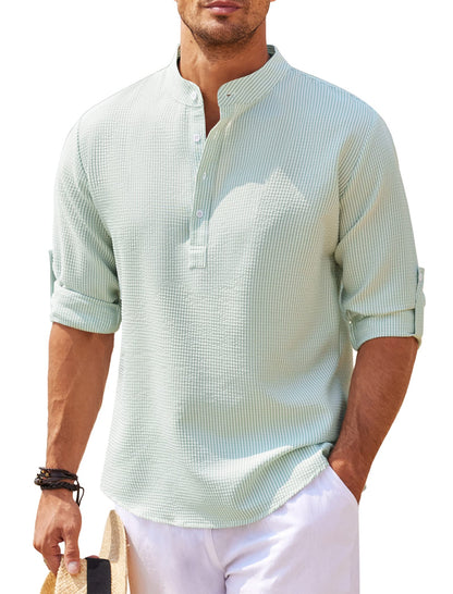 Herren Longsleeve Vielseitig Alltags- und Strandhemd