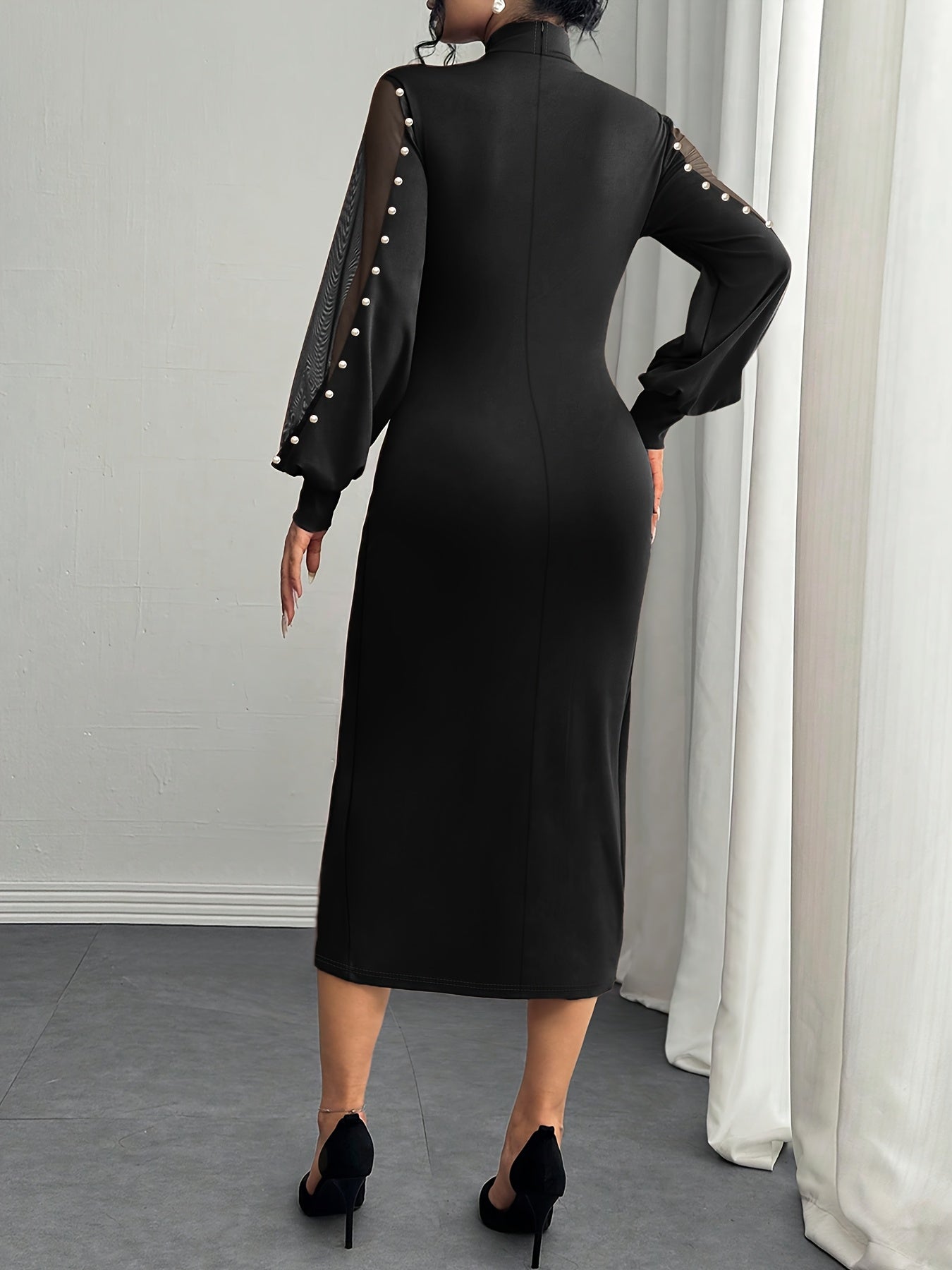 Elegantes Damen Abendkleid mit Fließenden Ärmeln Lang