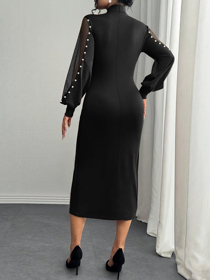 Elegantes Damen Abendkleid mit Fließenden Ärmeln Lang