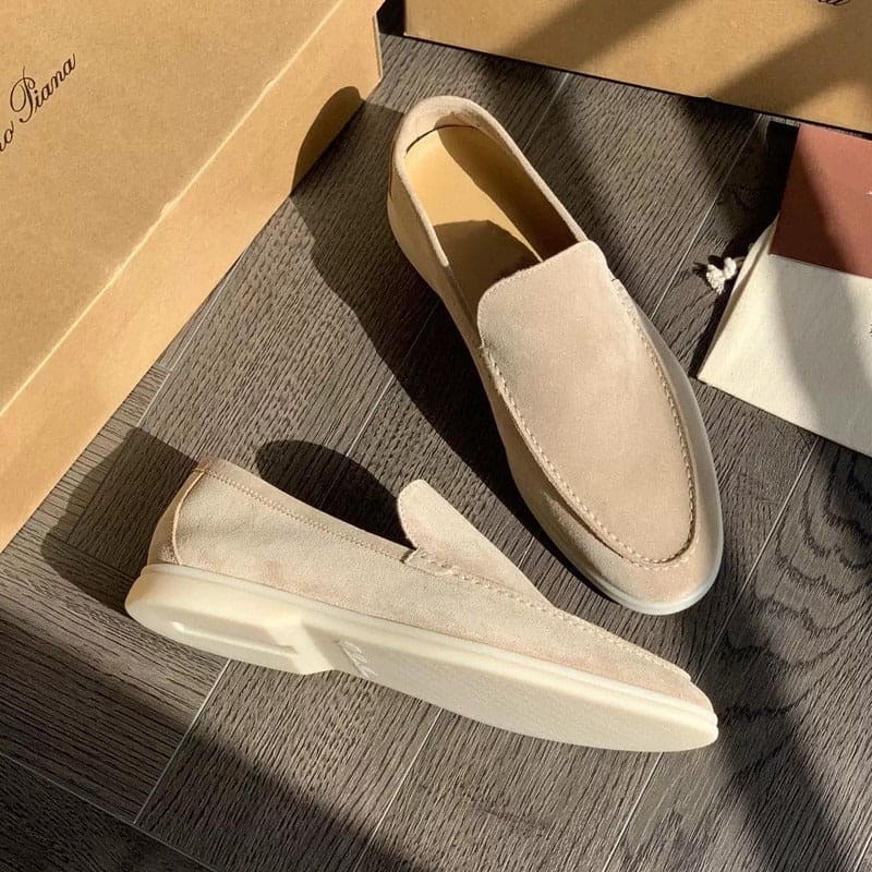 Herren Slip-On Loafers Minimalistisch Leder Braun