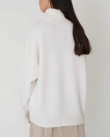 Damen Oversize Pullover Groß Lässig High Neck