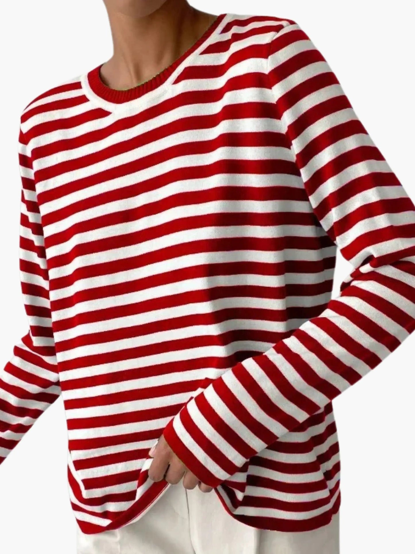 Damen Strickpullover Gestreift Warm