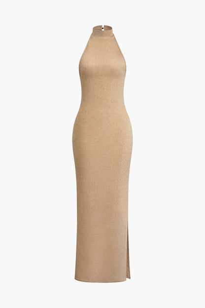Elegant Abendkleid Damen Rückenfrei Glitzernd Schwarz - Norvielle