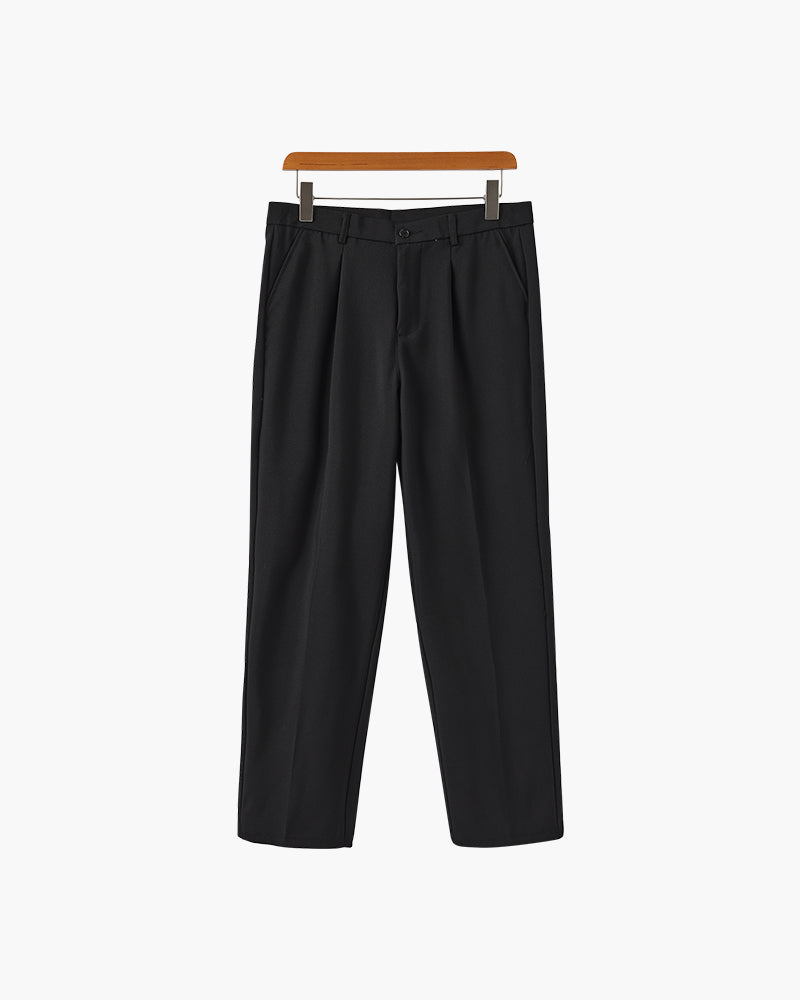 Enzo Damen Anzughose High-Waist Weites Bein Schwarz - Norvielle