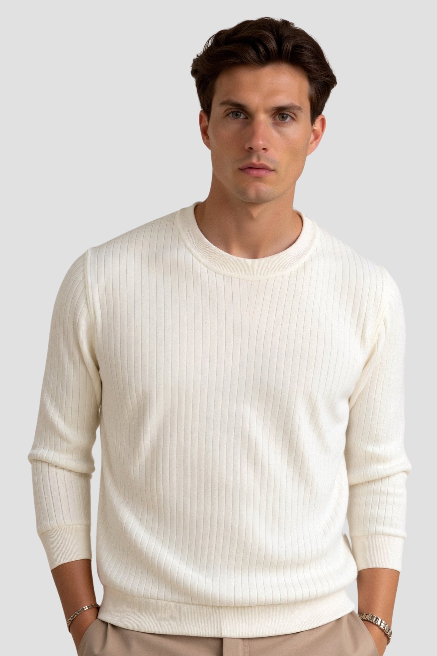 Herren Langarmshirt Feinripp Elegantes