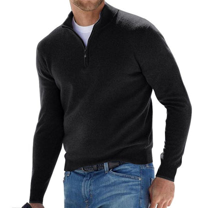 Herren Hemd Reißverschluss Modern Slim Fit Blau