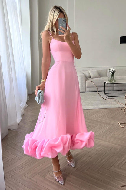 Damenkleid Hochzeitsgast Rüschen Elegant - Norvielle