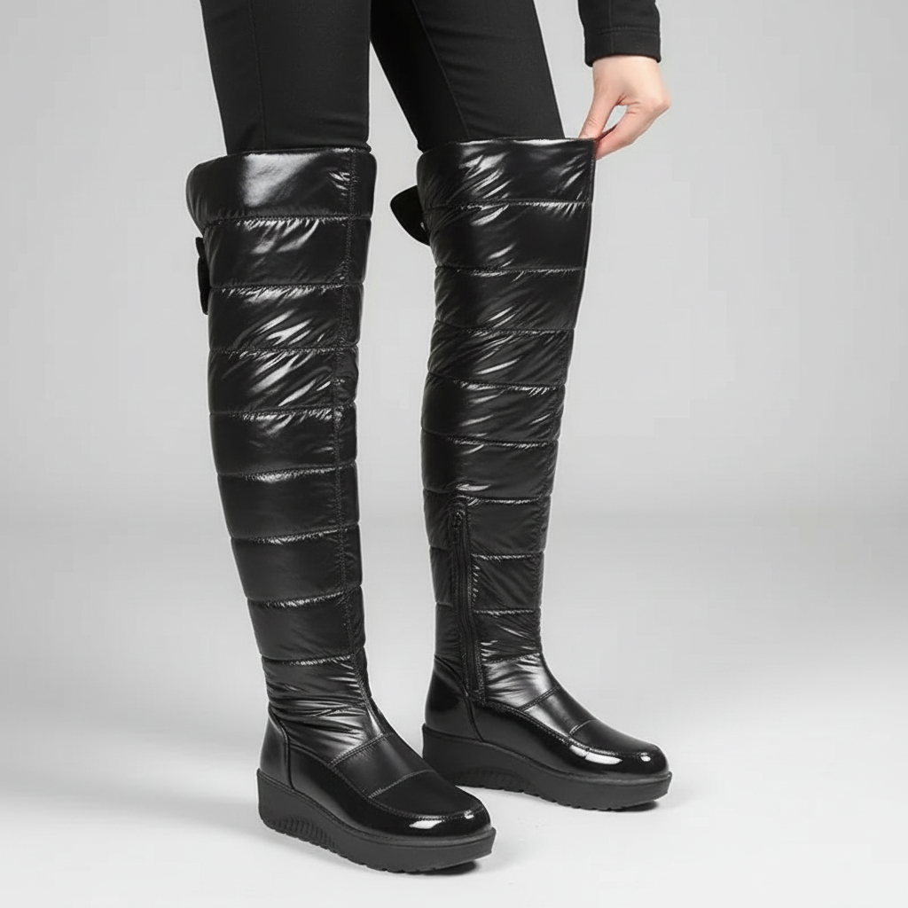 Damen Overknee Stiefel Gefüttert Warm