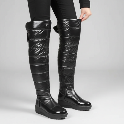 Damen Overknee Stiefel Gefüttert Warm