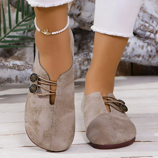 Damen Flachschuhe Weiches Leder Stilvoll Schwarz - Norvielle