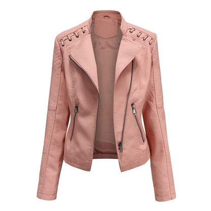 Damen Lederjacke Elegant Zeitlos