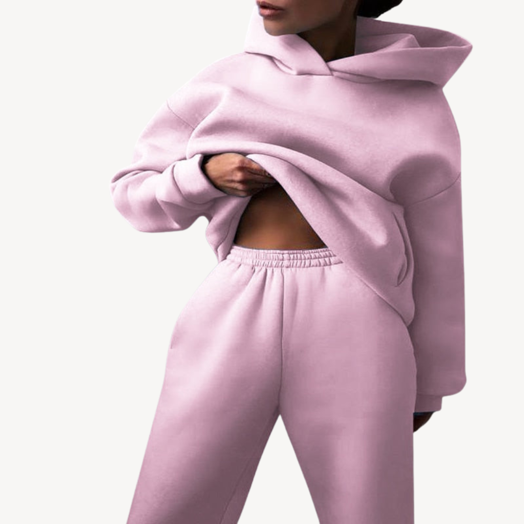 Damen Hoodie Set Sportlich Comfort Jogginghose