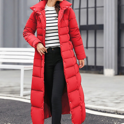 Damen Pufferjacke Eleganter Umlegekragen Mit Knöpfen