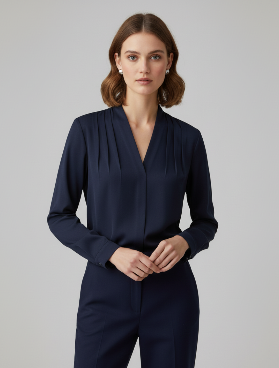 Damen Taillierte Bluse Puffärmel Elegantes Design