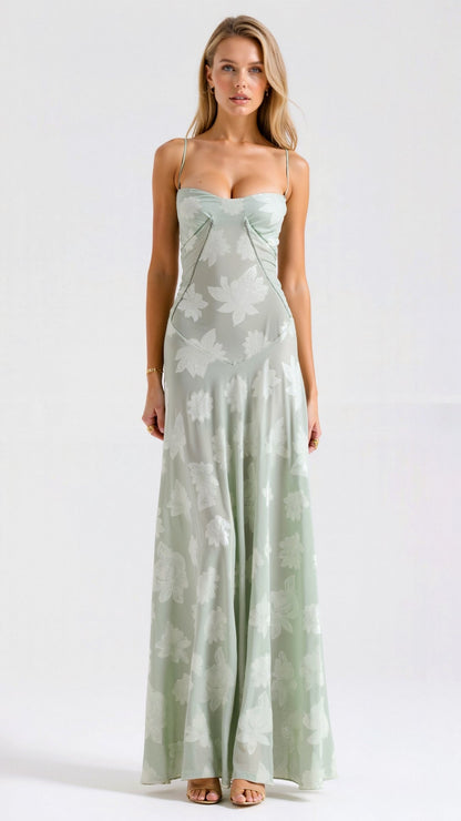 Damen Hochzeitsgastkleid Elegantes Maxikleid Lang