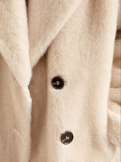 Damen Wollmantel Doppelöffnung Winter