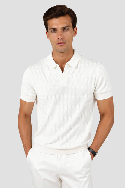 Herren Polohemd Weiß Klassisches Elegantes Design - Norvielle