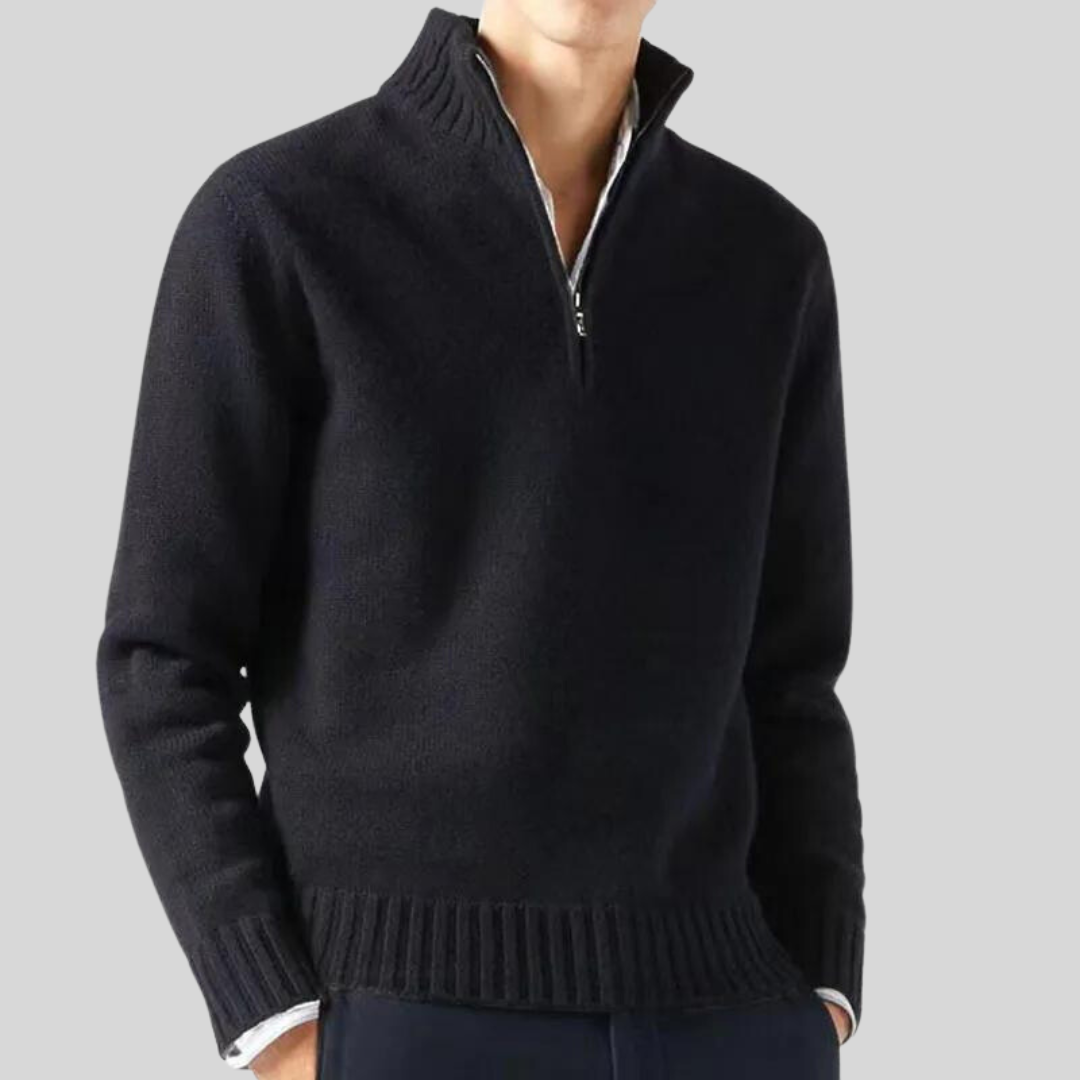 Herren Pullover Halb-Reißverschluss Warm