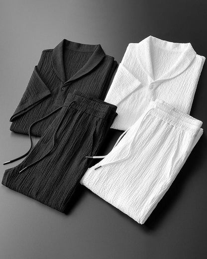 Herren SommerSet Kurzarmshirt Hose Zweiteiler