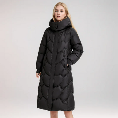 Damen Daunen Steppjacke Lang Winterwarm