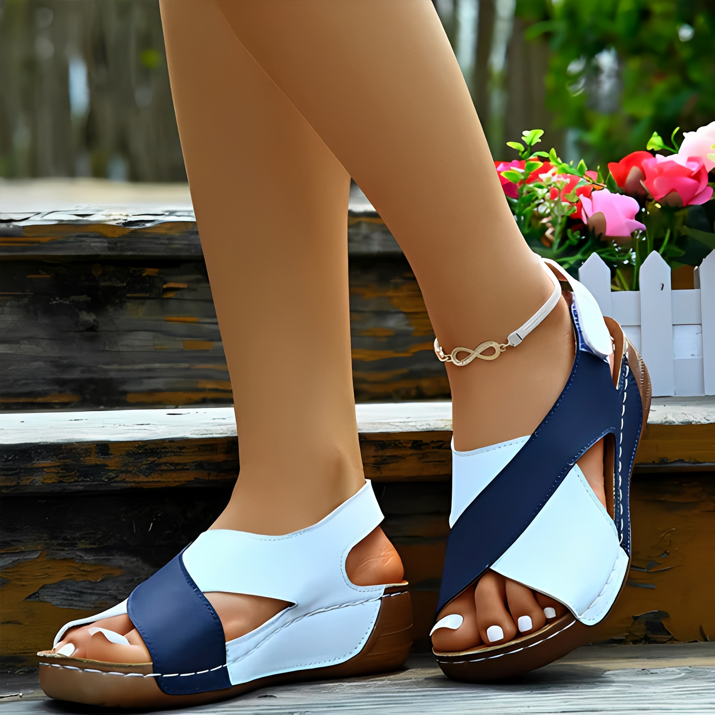 Damen Sandalen Sommer Schick Leder Braun