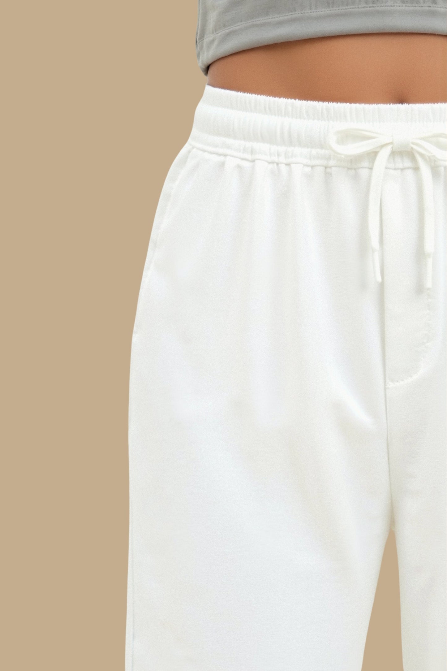 Damenhose Elastisch Kordelzug Weites Bein