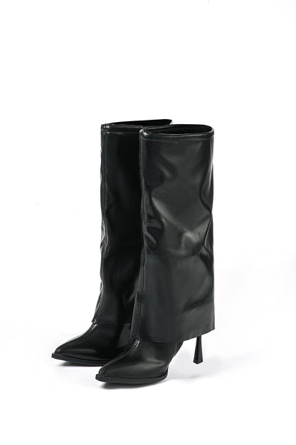 Damen Hochstiefel Oversized Schwarz - Norvielle