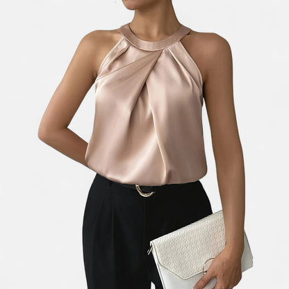Damen Satin Halsbund Elegantes