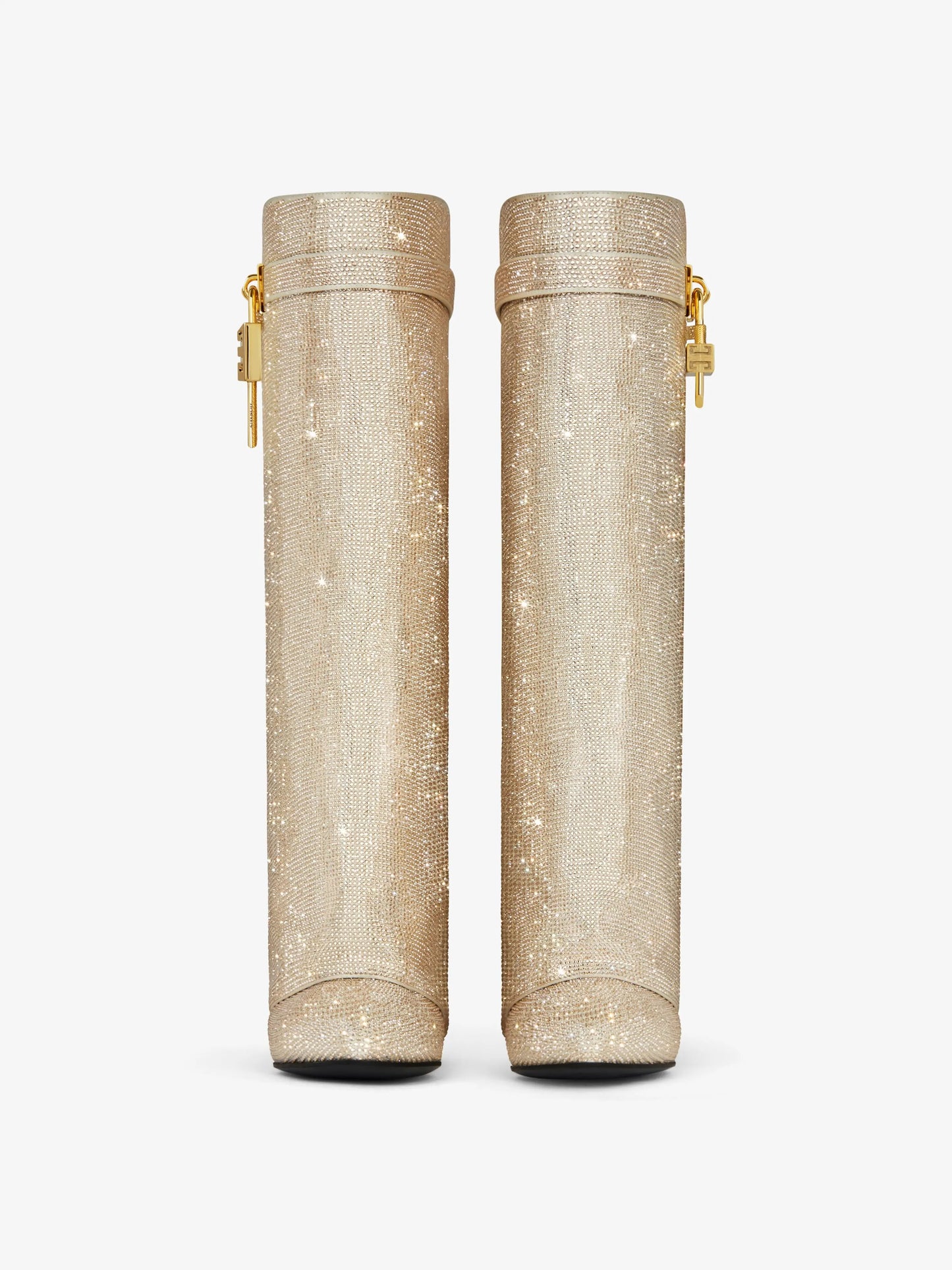 Noarè Glitzerstiefel Damen in Gold mit Kristallbesatz