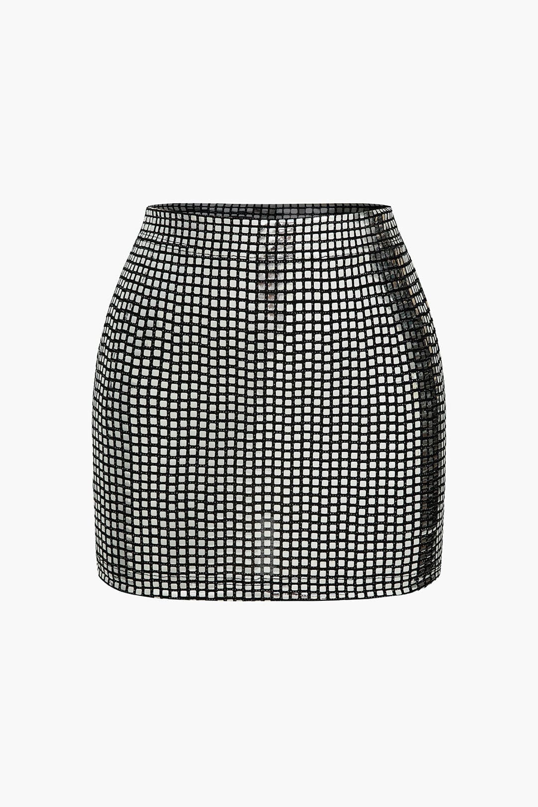 Damen Minirock Glitzer Netz-Design Kurzrock - Norvielle