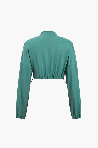 Sportliches Damen-Zweiteiler-Set Cropped-Jacke Leggings