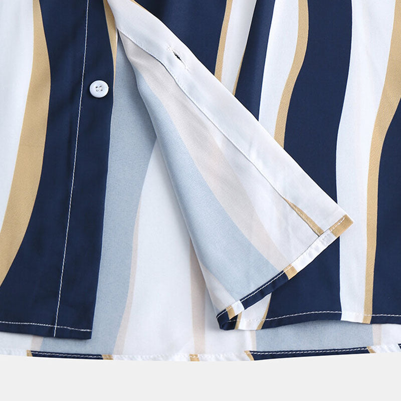 Herren Polo-Shirt Gestreift Klassisch
