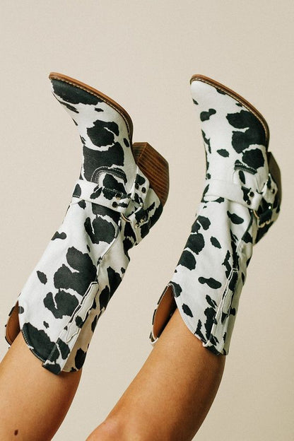 Damen Westernstiefel Kuhfell Muster