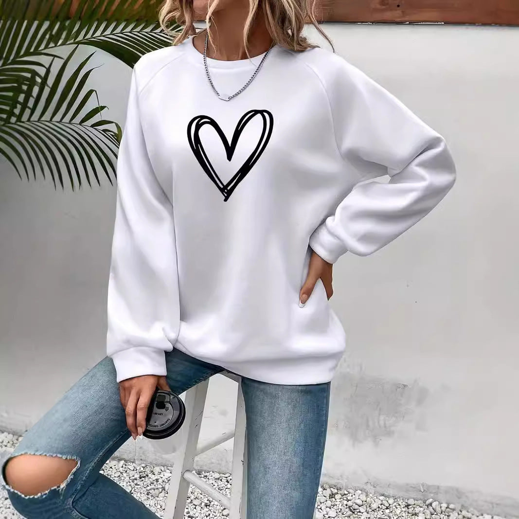 Damen Rundhals Langarm Sweatshirt Trendig - Norvielle