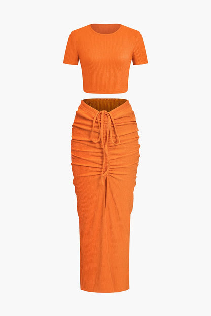 Damen Zweiteiliges Set Raffung Bekleidung