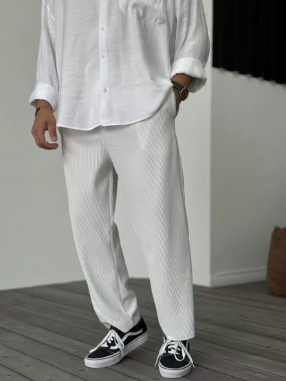 Herren Hose Moderne Rippstruktur Stretch