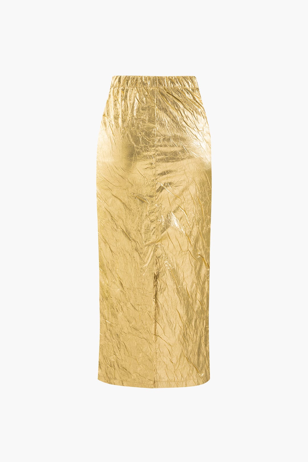 Damen Midirock Elastisch Glänzend Metallic