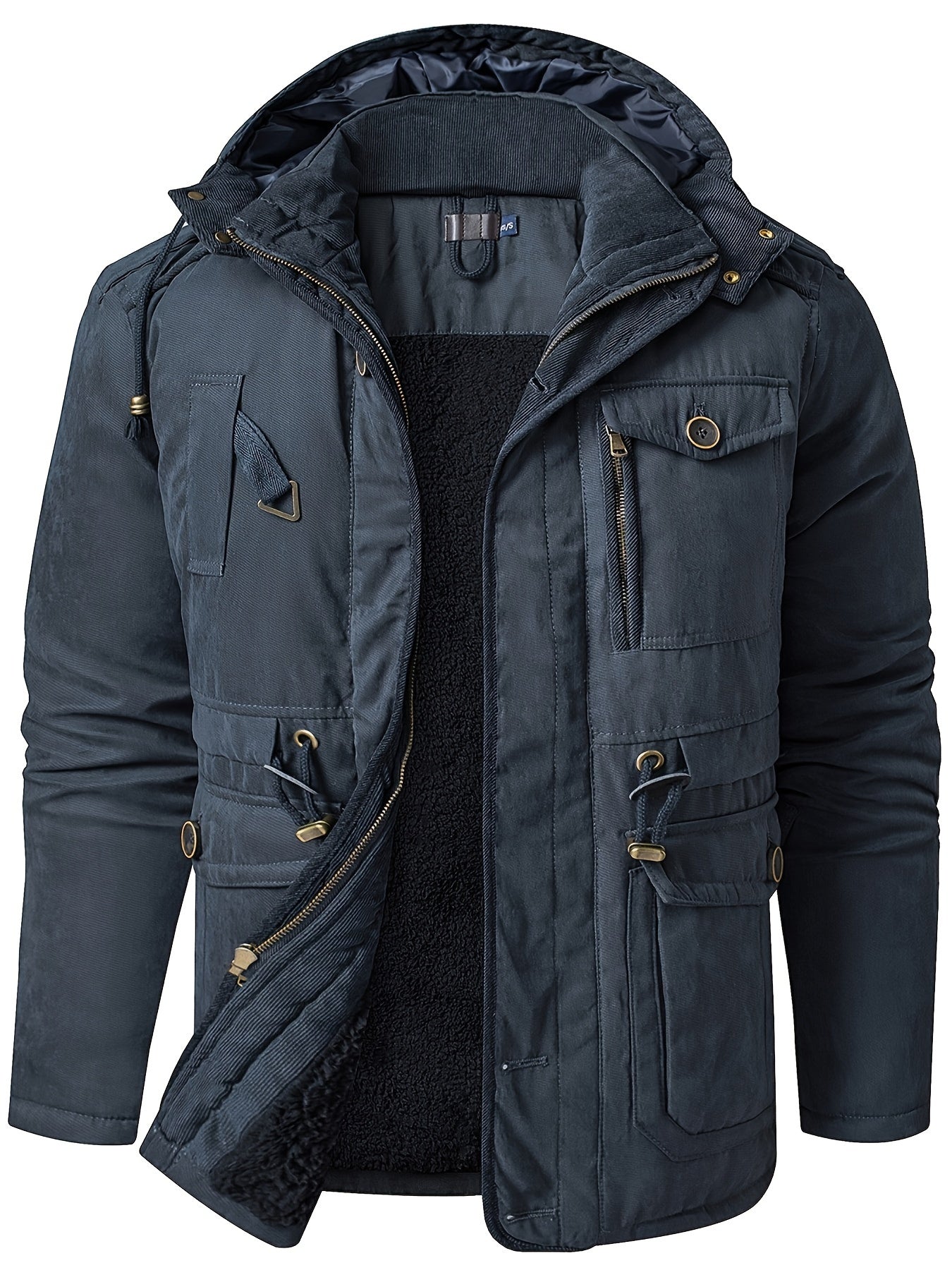 Herren Winterjacke Warme Kapuze Freizeitjacke