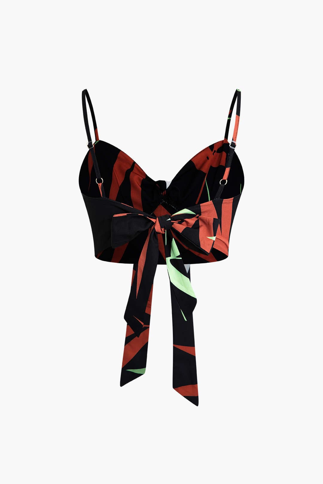 Damen Zweiteiler Baumwolle Knoten-Oberteil Bambus-Print-Hose