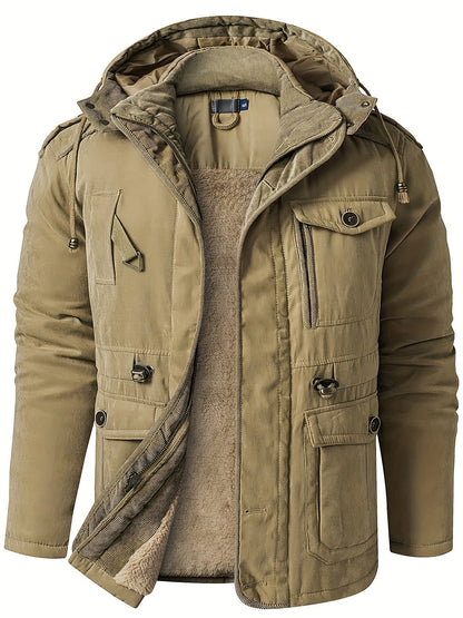Herren Winterjacke Warme Kapuze Freizeitjacke