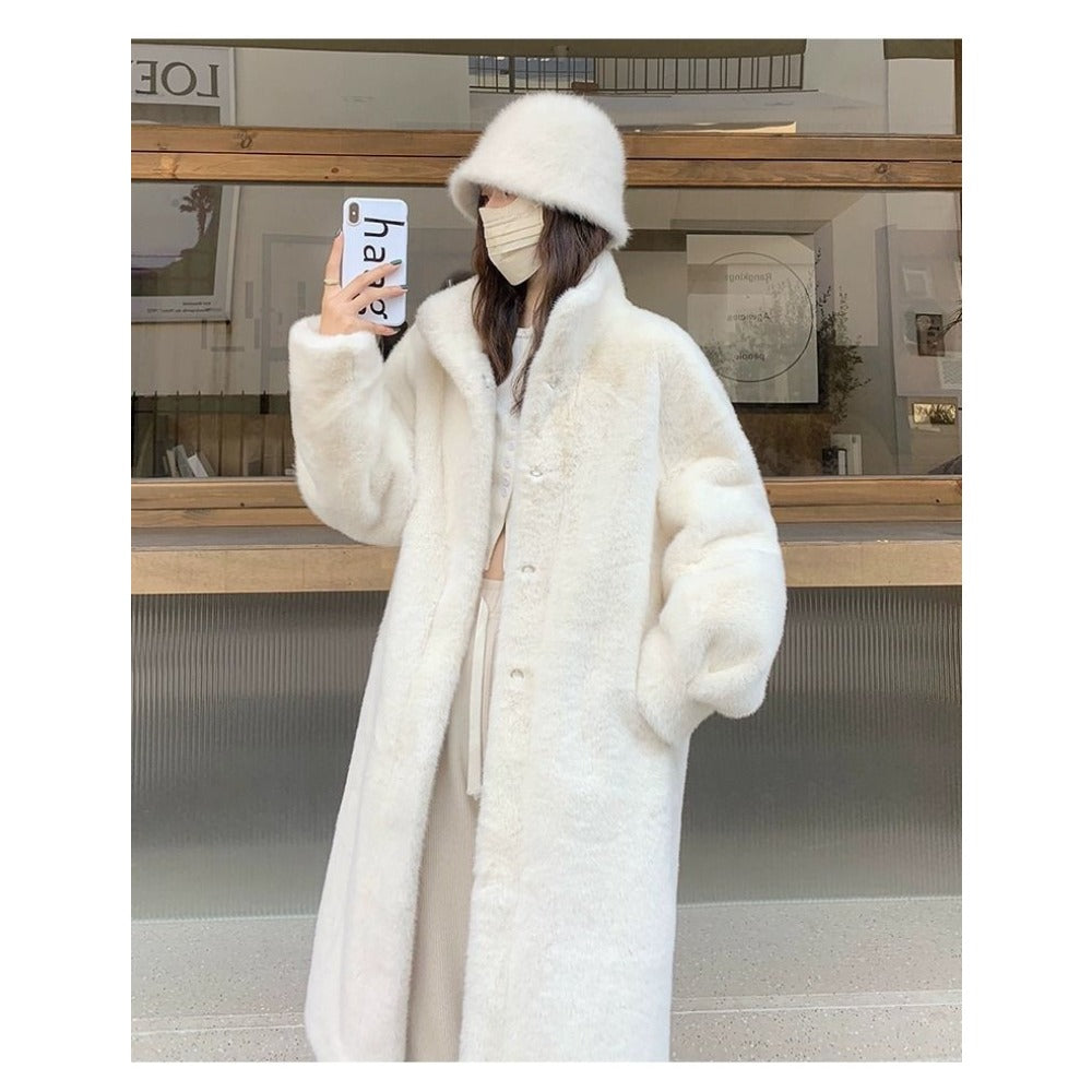 Damen Kunstfelljacke Glamour Winter