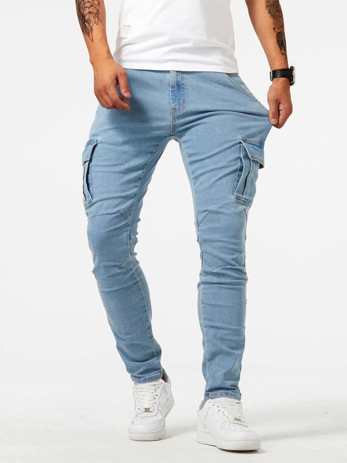 Herren Cargo-Hose Stretch Elastisch Bequem