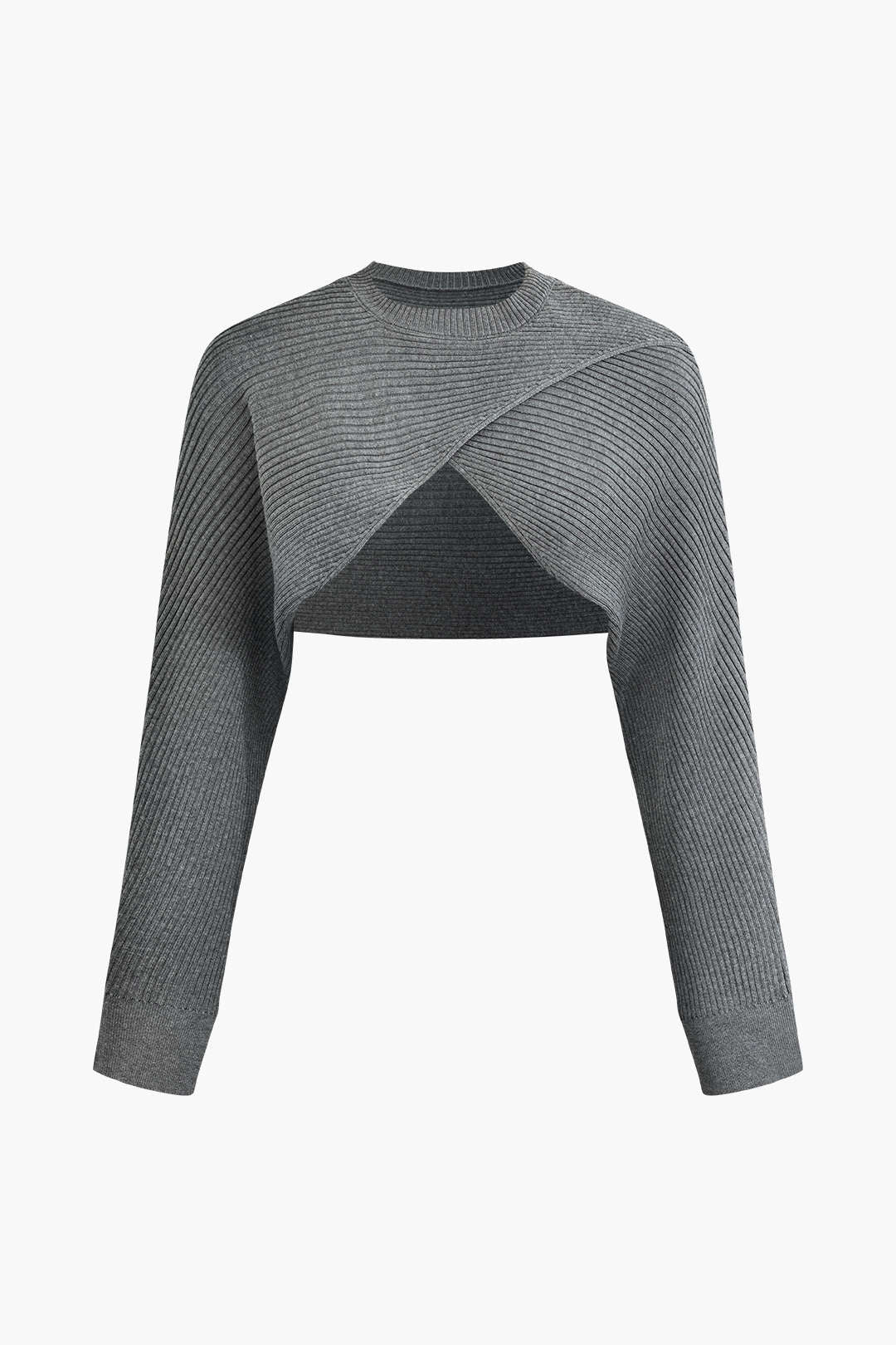 Damen Zweiteiler Set Pullover Rafftes Kleid Cutout