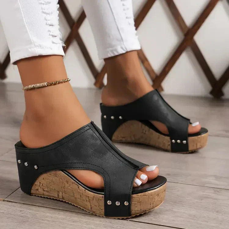 Damen Orthopädische Sandalen Keilabsatz Stilvoll - Norvielle